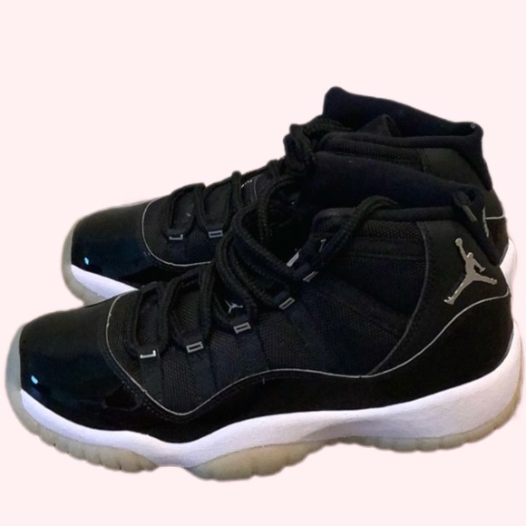 Authentic Jordan 11 Jubilee Black & White w/ Silver Michael Jordan Jumpman Logo